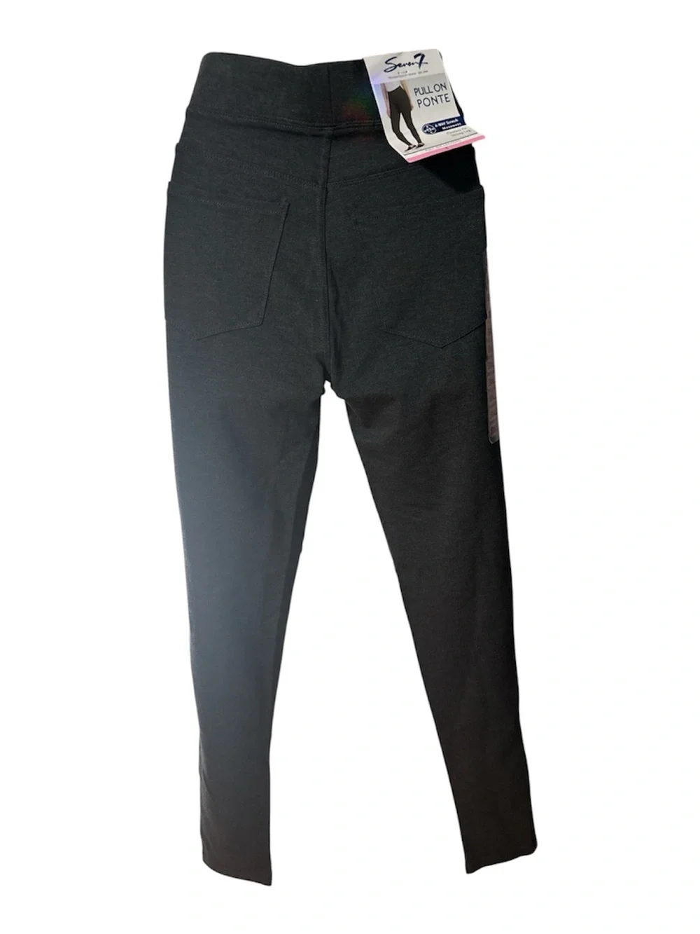 Seven7 Black High-Waist Ponte Charcol Gray Leggings NWT Size S